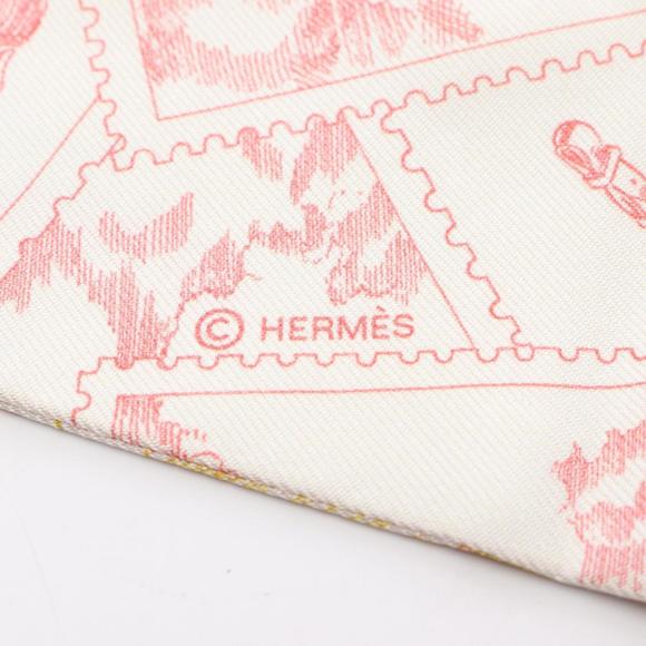 HERMES Red Silk Scarf - Picture 4 of 8